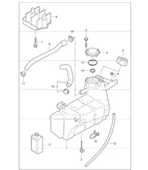 water cooling - 4 - for 997.1 M96.05 3.6L COUPE / CABRIO and  997.1 M97.01 3.8L COUPE S / CABRIO S 2005-08
