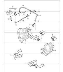 uitlaatsysteem, exclusief programma, losse onderdelen voor 997.1 2005-08
