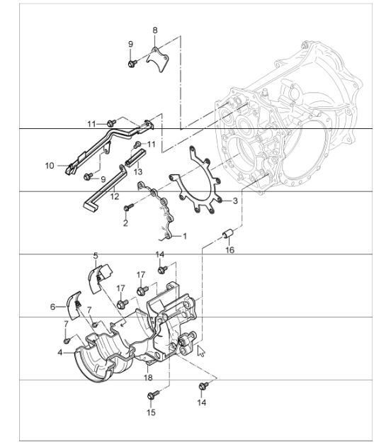 Diagram 303-05 Porsche Boxster 986/987/981 (1997-2016) Transmission
