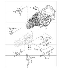 gear shift rod, shift rod, shift fork for 997.1 CARRERA C2 G97.01 2005-08 and 997.1 CARRERA C4 G97.31 2006-08