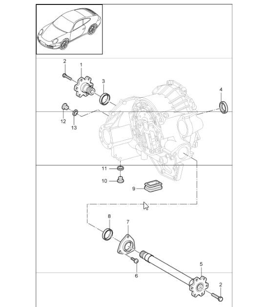 Diagram 320-05 Porsche Boxster 986/987/981 (1997-2016) Transmission