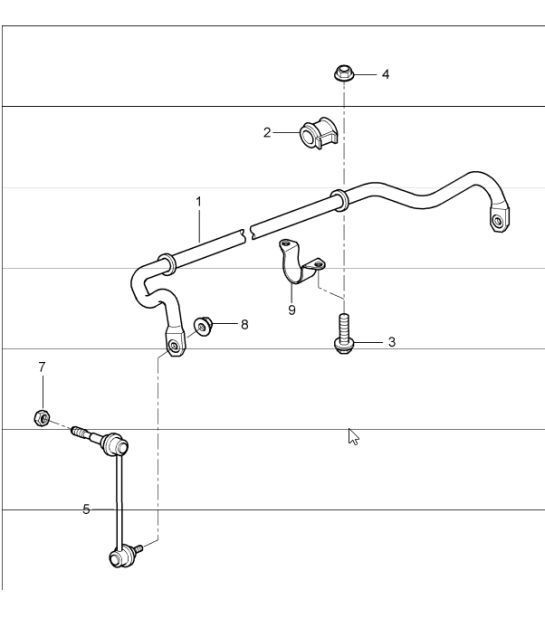 Diagram 402-05 Porsche Macan GTS Benziner 3.0L V6 360 PS Vorderachse, Lenkung 