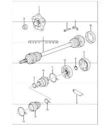 Antriebswelle und Radnabe 997.1 2005-08