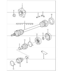 arbre de transmission et moyeu de roue 997.1 2005-08