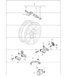 tyre pressure monitoring I482 (443 MHz) and  I483 (315-MHz) for 997.1 2005-08