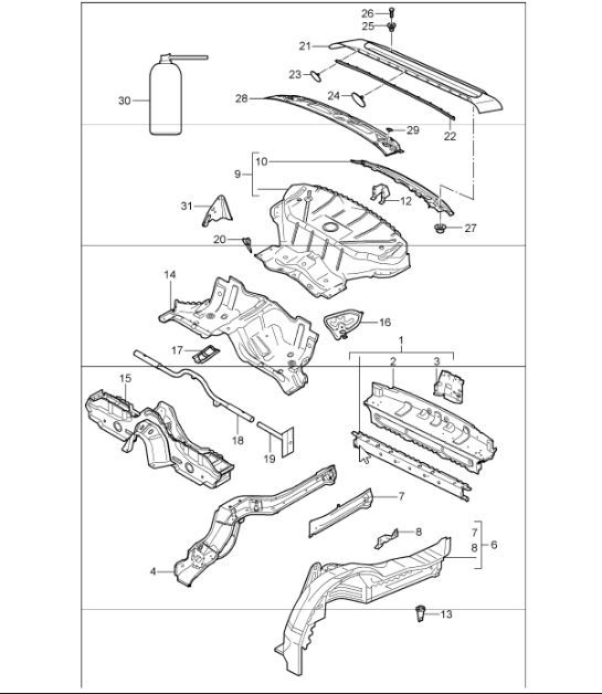 Diagram 801-35 Porsche 卡宴 Turbo S 4.5L 2006>>  车身