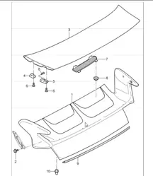 lid rear aerokit 997.1 2005-08