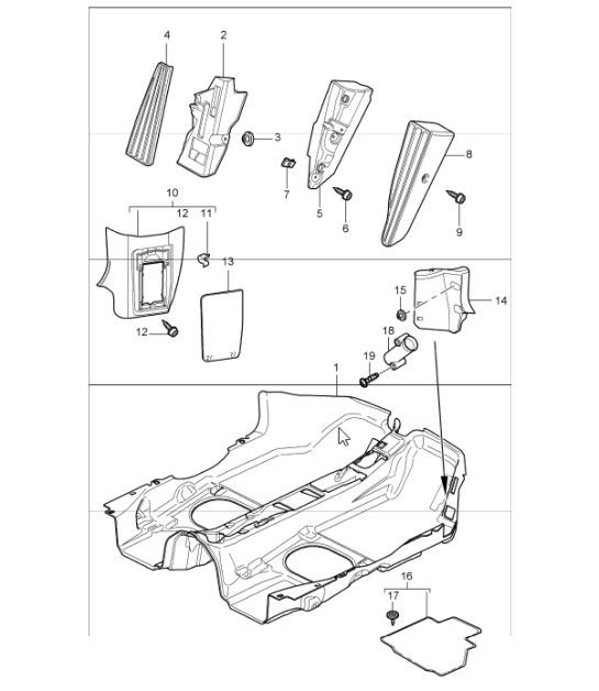 Diagram 807-02 Porsche Panamera Turbo V8 4.8L Carrocería