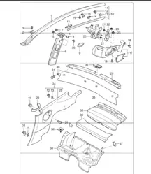 linings rear 997.1 TARGA 2005-08