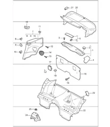 linings rear 997.1 CABRIO 2005-08