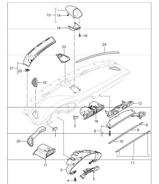 Diagram 809-01 Porsche Panamera Turbo V8 Executive Karosserie