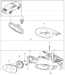 interior mirror and door mirror 997.1 2005-08