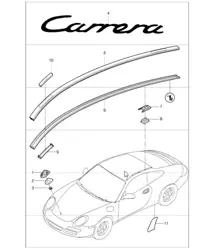 Embleme, Zierbeschläge und Steinschlagschutzfolie für 997.1 2005-08