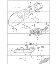headlamp, additional headlamp and direction indicator light for 9971. I601 (Xenon lighting system) 2005-08