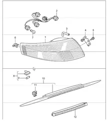 rear light, license plate light and  additional brake light for 997.1 2005-08