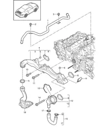 Soporte de montaje / Tubería de agua 997.2 Carrera 2009-12