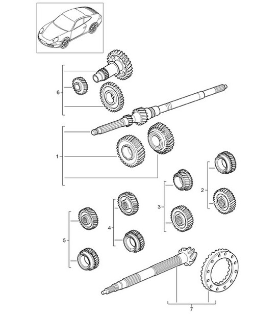 Diagram 303-000 Porsche 911 & 912 (1965-1989) Transmission