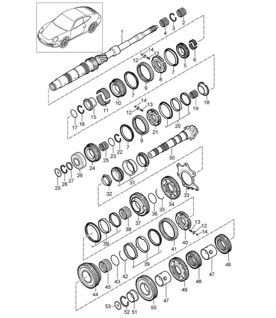 Diagram 303-003 Porsche 996 C4 3.4L 1997-08/01 Trasmissione
