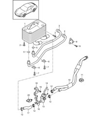 - PDK - Caja de cambios / Intercambiador de calor / Tubería de aceite / Tubería de agua - CG100,CG130 - 997.2 Carrera 2009-12 - PDK - Caja de cambios / Intercambiador de calor / Tubería de aceite / Tubería de agua - CG100,CG130 - 997.2 Carrera 2009-12