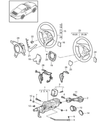 Steering protective pipe / Intermediate steering shaft / Steering wheels - 6-Speed Manual, PR:480 - 997.2 Carrera 2009-12