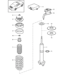 Shock absorbers /  Coil spring 997.2 Carrera 2 / Carrera 2S / SportClassic / Speedster/ Carrera GTS 2009-12