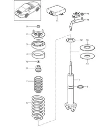 Shock absorbers / Coil spring 997.2 Carrera 4 / Carrera 4-S / Targa / Targa S / 4 GTS 2009-12