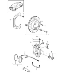 Disc brake / Rear axle 997.2 Carrera GTS 2009-12