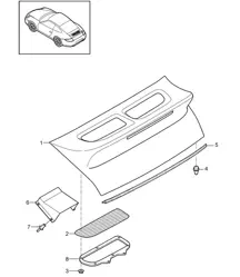 Spoiler lid - REAR, PR:756 - 997.2 Carrera 2009-12