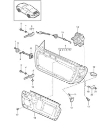 Guscio della porta / Parti di installazione / Serratura della porta 997.2 Carrera 2009-12