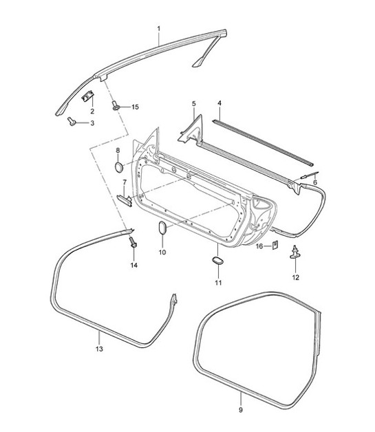 Diagram 804-010 Porsche Cayenne 92A (958) 2010-2017 Body