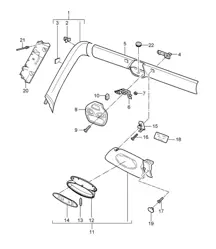 A-Säule / Windschutzscheibenrahmen / Windschutzscheibenrahmen / Sonnenblenden 997.2 Carrera 2009>>