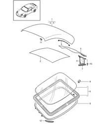 Cobertura de capota / Techo interior 997.2 Carrera 2009-12