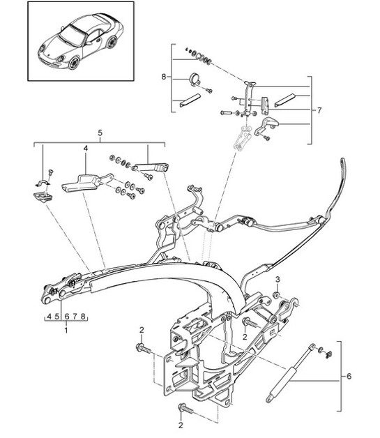 Diagram 811-025 Porsche Boxster 986/987/981 (1997-2016) Body