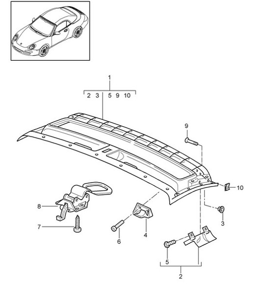 Diagram 811-035 Porsche 997 (911) MK2 2009-2012 Karosserie