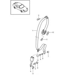 Seat belt, Rear - CABRIO / TARGA - 997.2 Carrera 2009-12