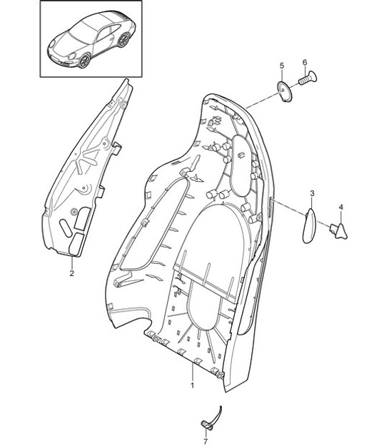 Diagram 817-019 Porsche Boxster 986/987/981 (1997-2016) Body