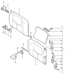 Emergency seat backrest - COUPE / TARGA - 997.2 Carrera 2009-12