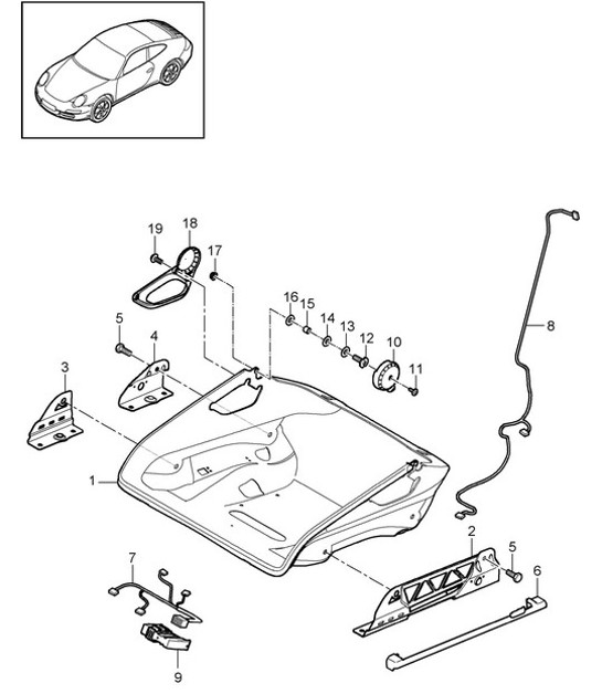 Diagram 817-064 Porsche Cayenne S V6 3.0L Hybrid 380PS Karosserie