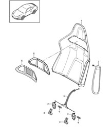 Coque de dossier / Siège baquet / Pliable / Accessoires 997.2 Carrera 2009>> Coque de dossier / Siège baquet / Pliable / Accessoires 997.2 Carrera 2009>>