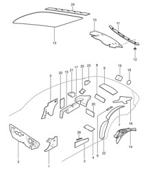 Body / Sound proofing  997.2 Carrera 2009-12