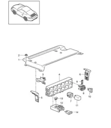 Sistema eléctrico central / Parte trasera 997.2 Carrera 2009-12
