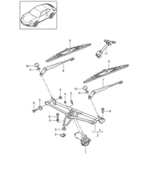 Système d'essuie-glace, compl. / Capteur de pluie 997.2 Carrera 2009-12