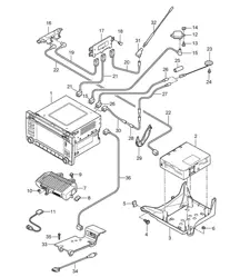 Tableau de commande / Système de navigation / Partie réception / TV / Amplificateurs / Interface multimédia997.2 Carrera 2009-12