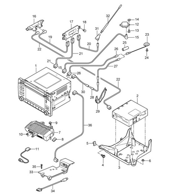 Diagram 911-000 Porsche 997 (911) MK2 2009-2012 Electrical equipment