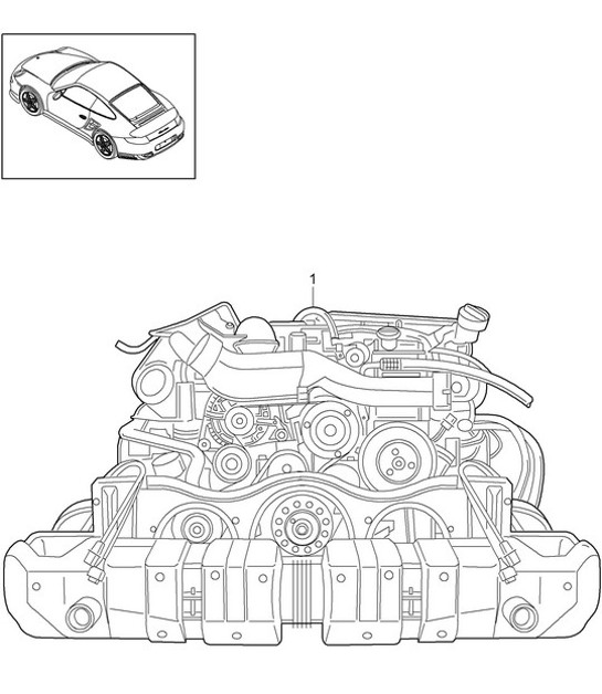 Diagram 101-001 Porsche Boxster 986/987/981 (1997-2016) Engine
