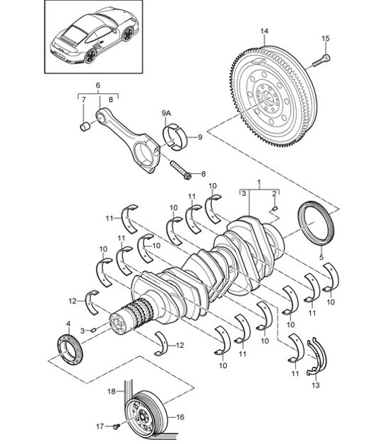 Diagram 102-000 Porsche Cayenne GTS V8 4.8L benzina 400 CV Motore
