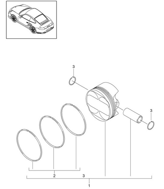Diagram 102-005 Porsche 997 (911) MK2 2009-2012 Engine