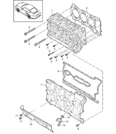 Cylinder head with: Valves / Cylinder head gasket / Valve cover - A170 - 997.2 Turbo 3.8L 2010-13 Cylinder head with: Valves / Cylinder head gasket / Valve cover - A170 - 997.2 Turbo 3.8L 2010-13