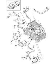 Kurbelgehäusegehäuse / Entlüftung / Tankentlüftung / Vakuumpumpe - A170 - 997.2 Turbo 3.8L 2010-13