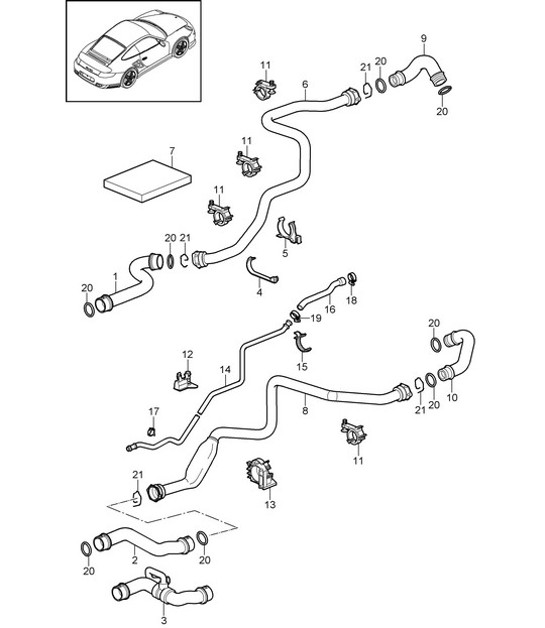 Diagram 105-006 Porsche 卡宴 S 4.5L V8 2003 年>> 引擎